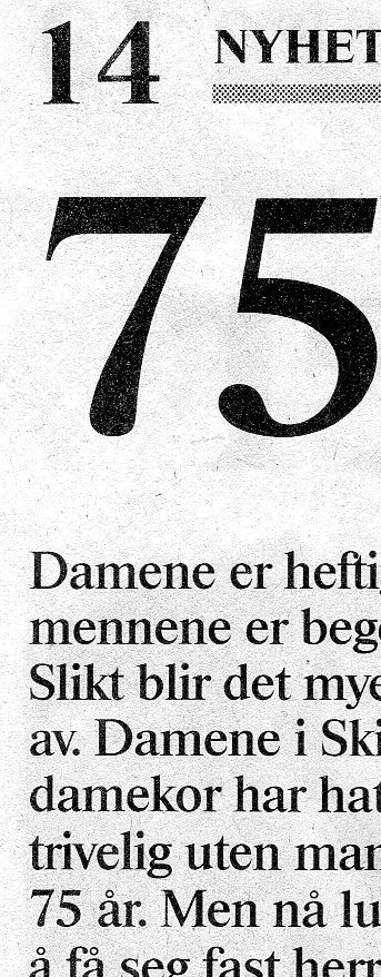 Skien damekor 75 års-jubileum i 2001